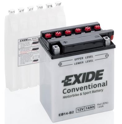 Exide EB14-B2 Battery Exide Conventional 12V 14AH 145A(EN) L+ EB14B2