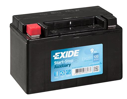 Exide EK091 Battery Exide Start-Stop Auxiliary 12V 9AH 120A(EN) L+ EK091