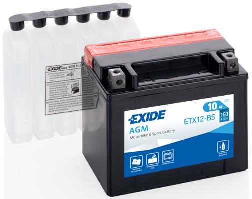Exide ETX12-BS Battery Exide AGM 12V 10AH 150A(EN) L+ ETX12BS
