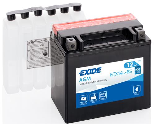 Exide ETX14L-BS Battery Exide AGM 12V 12AH 200A(EN) R+ ETX14LBS