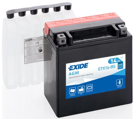 Exide ETX16-BS Battery Exide AGM 12V 14AH 215A(EN) L+ ETX16BS