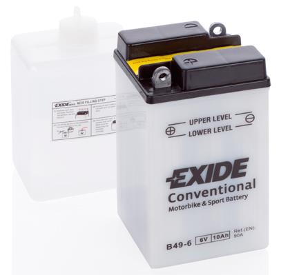 Exide B49-6 Battery Exide Conventional 6V 10AH 90A(EN) L+ B496