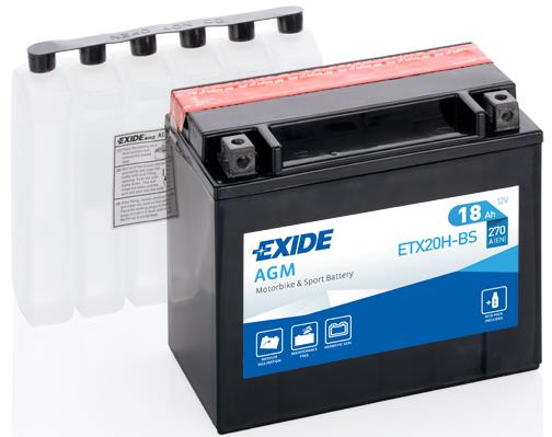 Exide ETX20H-BS Battery Exide AGM 12V 18AH 270A(EN) L+ ETX20HBS