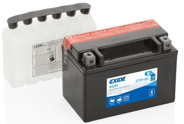Exide ETX9-BS Battery Exide AGM 12V 8AH 120A(EN) L+ ETX9BS