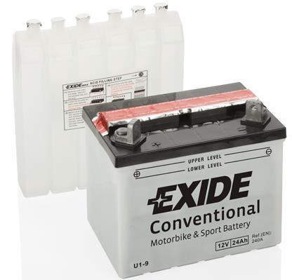 Exide U1-9 Battery Exide Conventional 12V 24AH 240A(EN) L+ U19