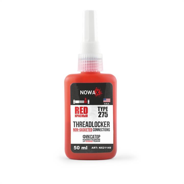Nowax NX21149 Thread locker (for non-disassembled joints), red, 50 ml NX21149