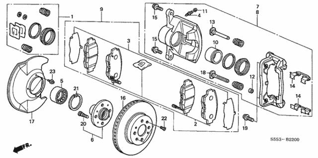 Honda 06450-S5D-A02 Pad Set, Front 06450S5DA02