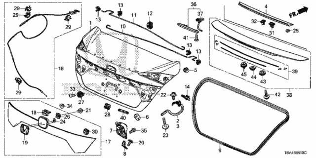 74865TEYY01 Honda Weatherstrip