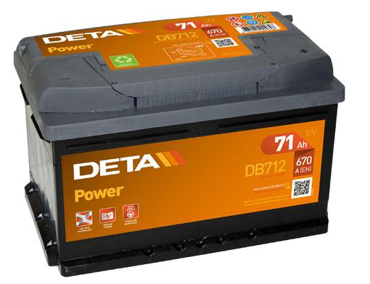 Deta DB712 Battery Deta Power 12V 71AH 670A(EN) R+ DB712