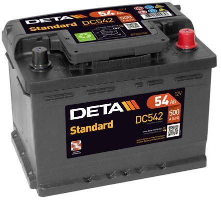 Deta DC542 Battery Deta Standart 12V 54AH 500A(EN) R+ DC542