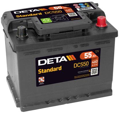 Deta DC550 Battery Deta Standart 12V 55AH 460A(EN) R+ DC550
