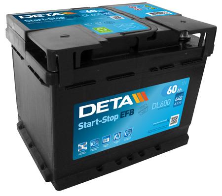 Deta DL600 Battery Deta Start-Stop EFB 12V 60AH 640A(EN) R+ DL600