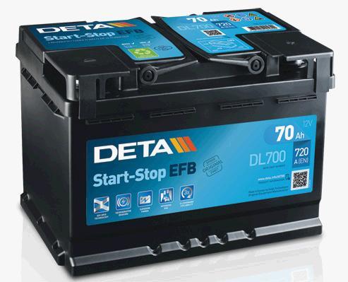 Deta DL700 Battery Deta Start-Stop EFB 12V 70AH 630A(EN) R+ DL700