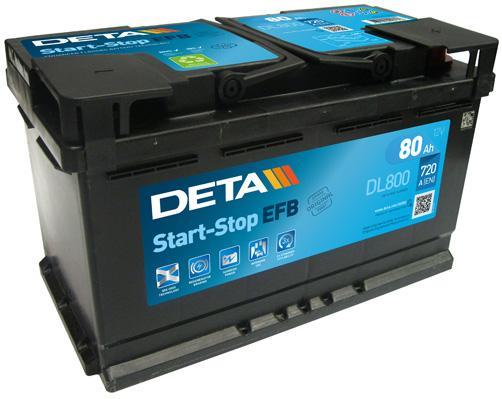 Deta DL800 Battery Deta Start-Stop EFB 12V 80AH 720A(EN) R+ DL800