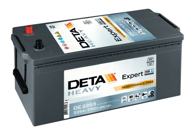 Deta DE2253 Battery Deta Heavy Expert 12V 225AH 1150A(EN) L+ DE2253