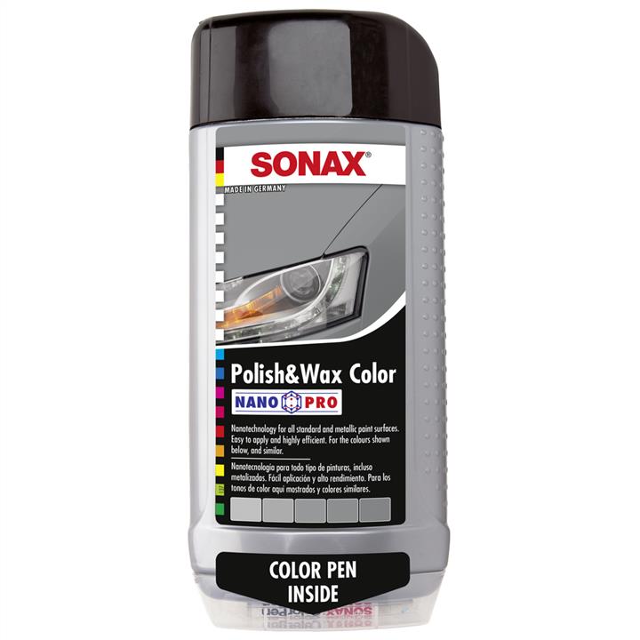 Sonax 296 300 Car polish (Teflon) with NanoPro wax + pencil, metallic gray, 500 ml 296300