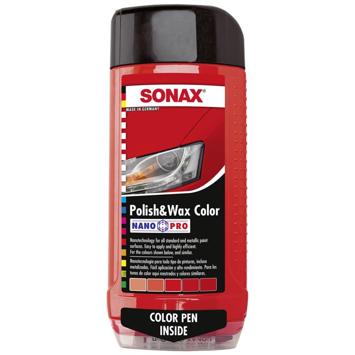 Sonax 296 400 Car polish (Teflon) with NanoPro wax + pencil, red, 500 ml 296400