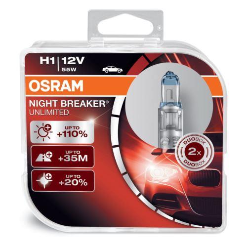 Osram 64150 NBU DUOBOX Halogen lamp Osram Night Breaker Unlimited +110% 12V H1 55W +110% 64150NBUDUOBOX