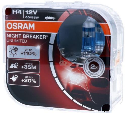Osram 64193 NBU DUOBOX Halogen lamp Osram Night Breaker Unlimited +110% 12V H4 60/55W +110% 64193NBUDUOBOX