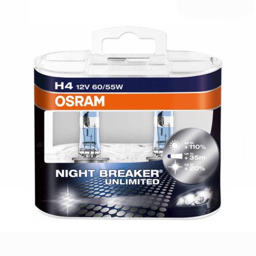 Osram 64193 NBU-DUO Halogen lamp Osram Night Breaker Unlimited +110% 12V H4 60/55W +110% 64193NBUDUO