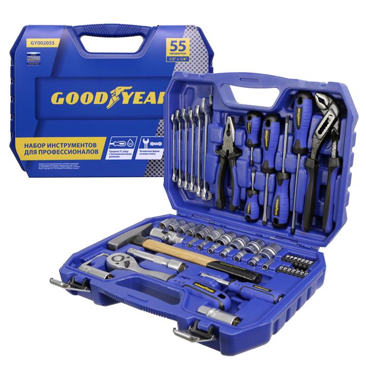 Goodyear GY002055 Goodyear tool kit 55 items in a plastic case 1/2, 1/4 GY002055