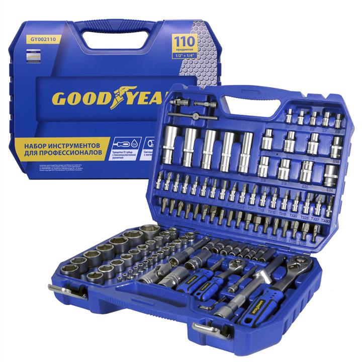 Goodyear GY002110 Goodyear tool kit 110 items in a plastic case 1/2, 1/4 GY002110