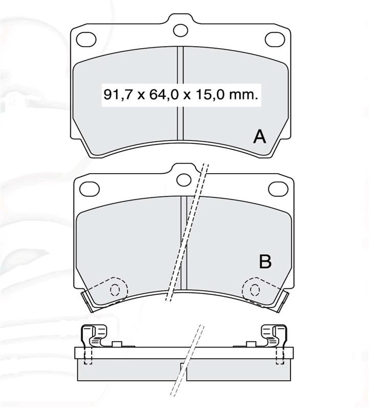 Brake Pad Set, disc brake DAfmi D774E