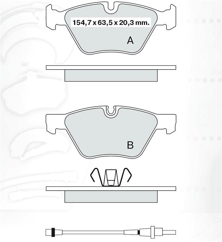 Brake Pad Set, disc brake DAfmi D255EI