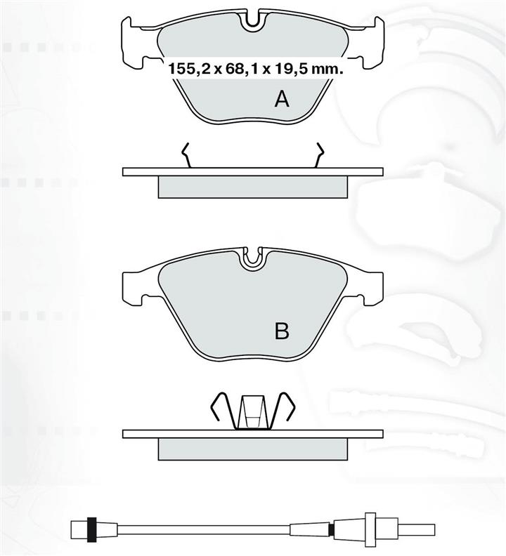 Brake Pad Set, disc brake DAfmi D258E