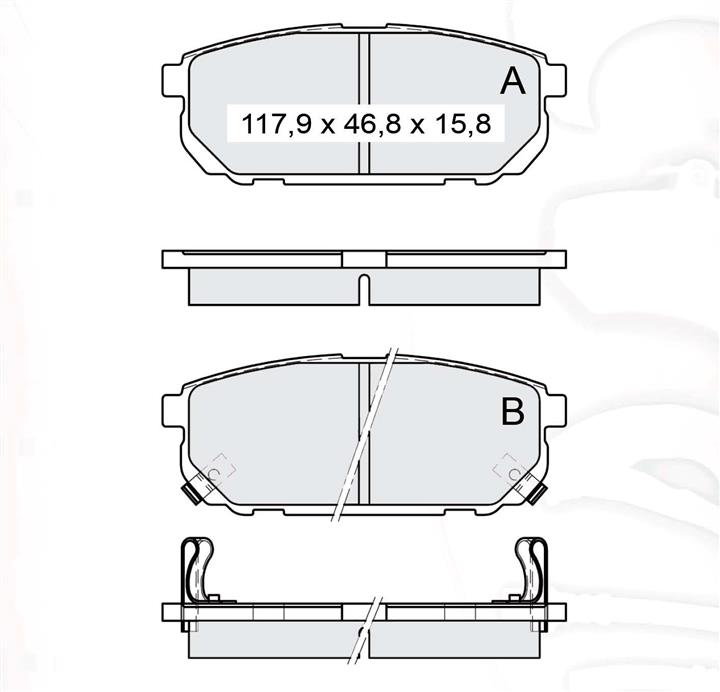 Brake Pad Set, disc brake DAfmi D345E