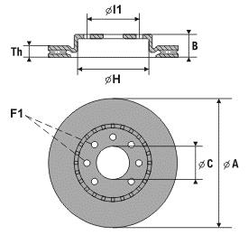 Rotinger 0283 Rear ventilated brake disc 0283