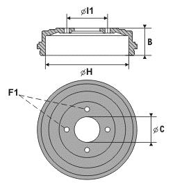 Rotinger 6381 Rear brake drum 6381