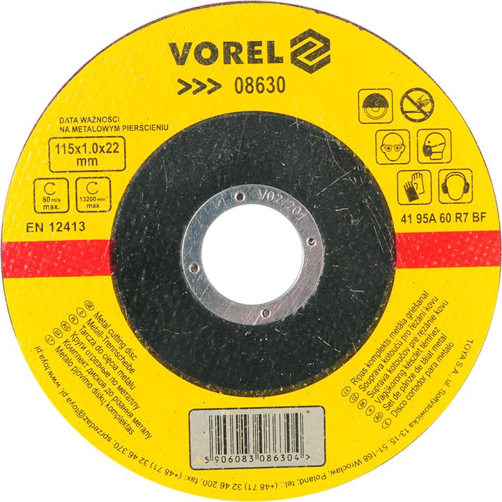 Vorel 08630 Cutting disc for metal 115x1x22mm 08630
