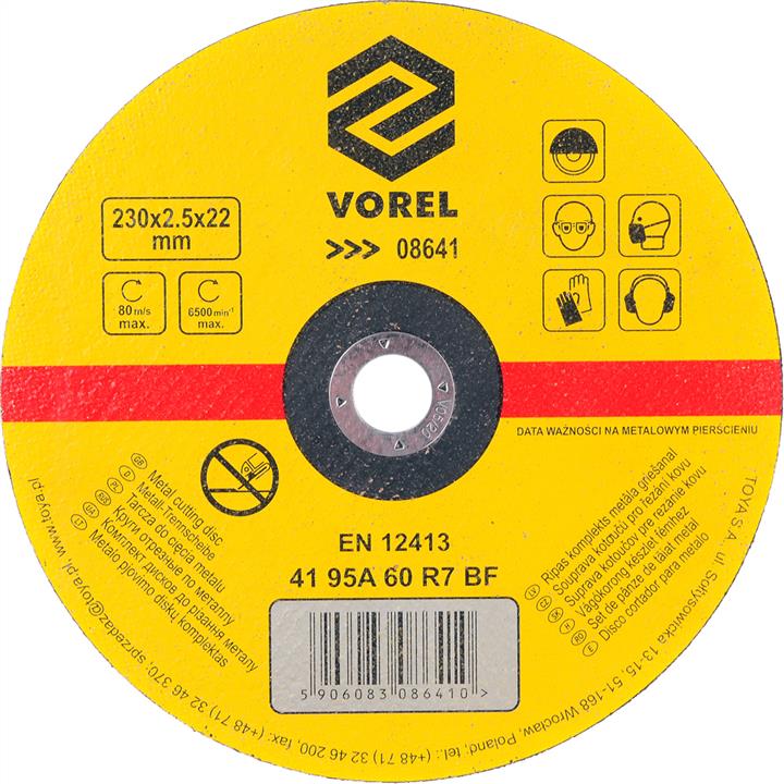 08641 Vorel Cutting disc for metal 230x2.5x22mm