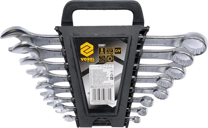 50861 Vorel Set of open-end spanners, 6-22mm, 8pcs
