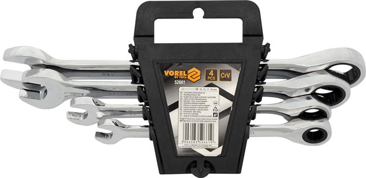 Vorel 52661 Set of open-end wrenches with ratchet, 10,13,17,19, 4 pcs 52661