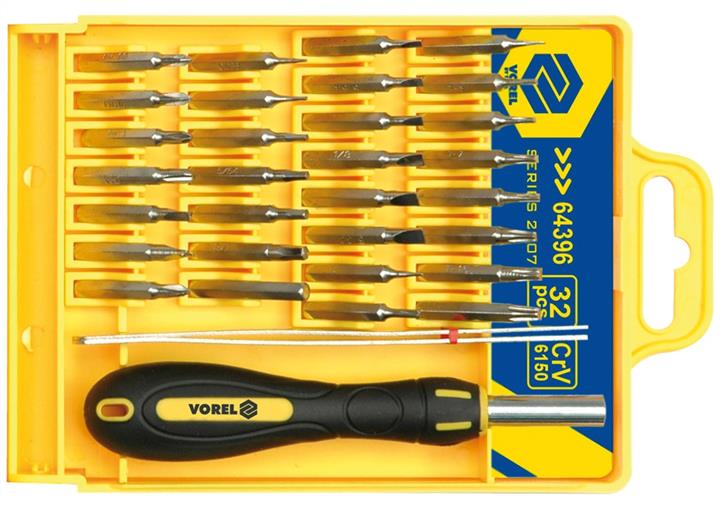 64396 Vorel Screwdriver with bits