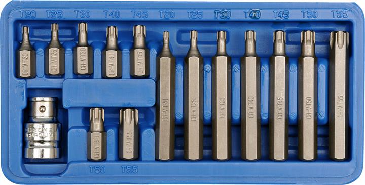 66580 Vorel Bit set Torx, T20-T75, 15pcs