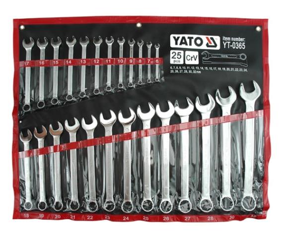 YT0365 Yato Combination spanner set, polished head 6-32, 25 pcs