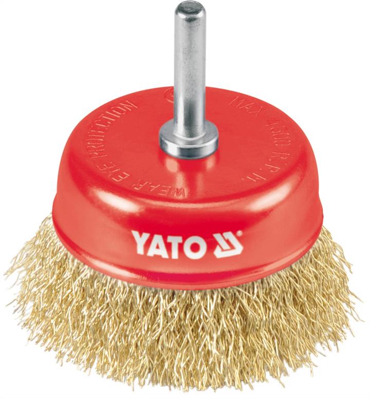 Yato YT-4750 Cup brush with shaft, crimped brass wire YT4750