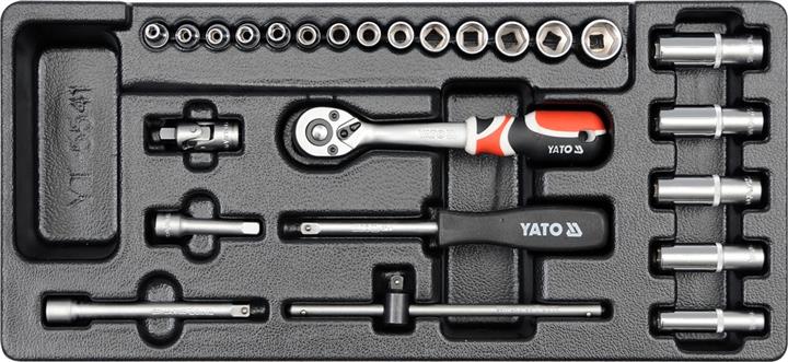 YT5541 Yato Ratchet socket set for drawer, 1/4", 25 pcs