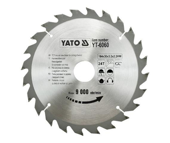 Yato YT-6060 Circular saw blade for cutting wood 184x24x30 mm YT6060