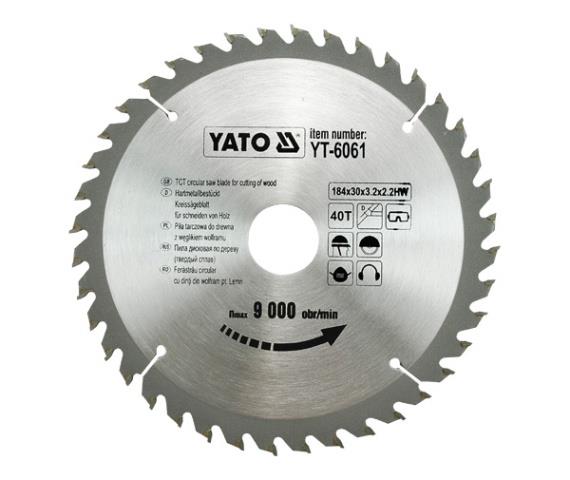 Yato YT-6061 Circular saw blade for cutting wood 184x40x30 mm YT6061