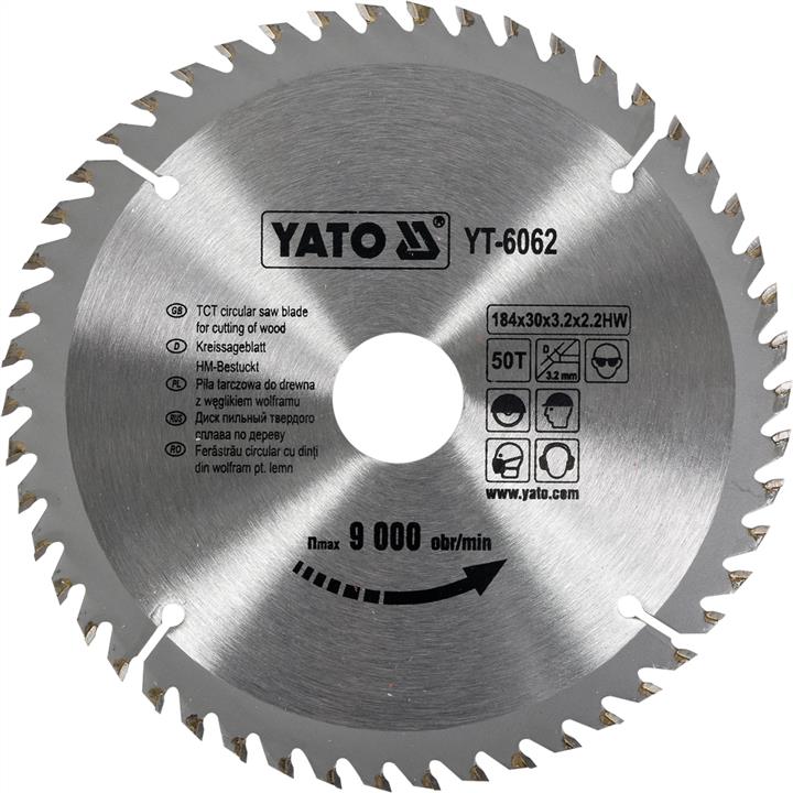 Yato YT-6062 Circular saw blade for cutting wood 184x50x30 mm YT6062