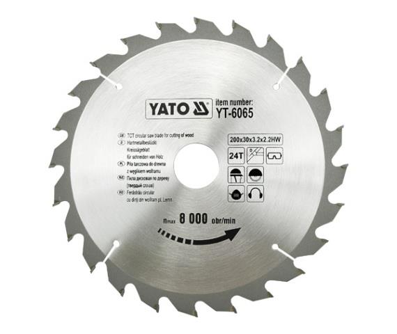 Yato YT-6065 Circular saw blade for cutting wood 200x24x30 mm YT6065