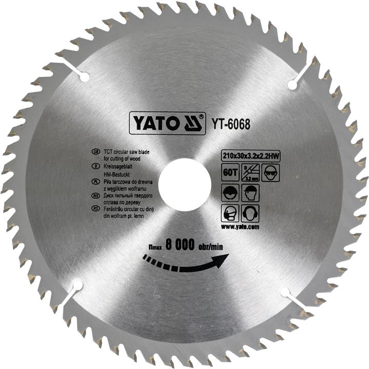 YT6068 Yato Circular saw blade for cutting wood 210x60x30 mm
