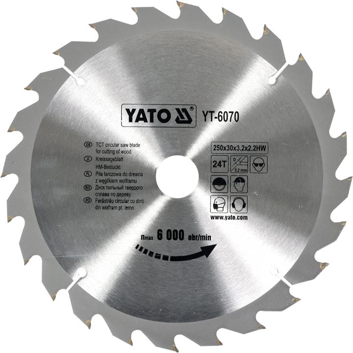 Yato YT-6070 Circular saw blade for cutting wood 250x24x30 mm YT6070