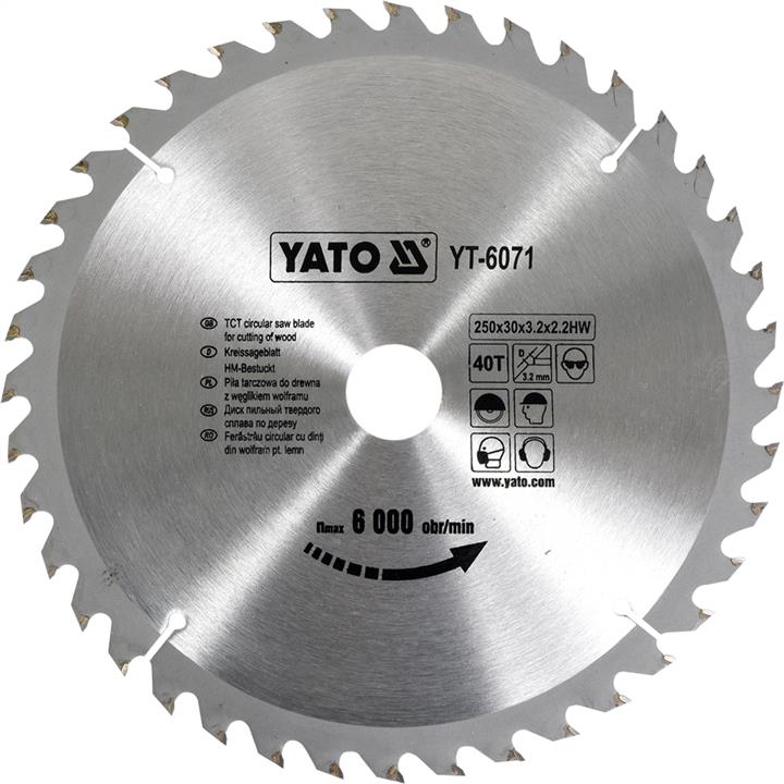 Yato YT-6071 Circular saw blade for cutting wood 250x40x30 mm YT6071