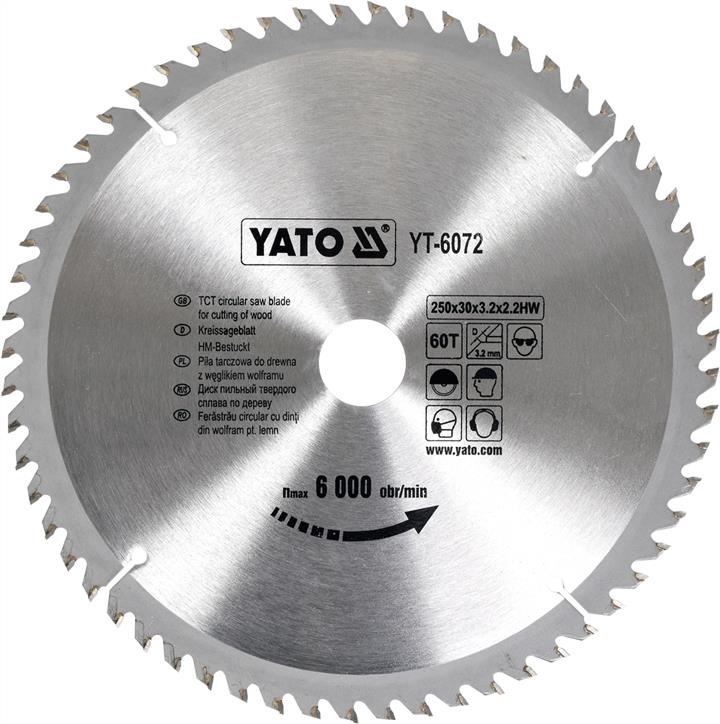 Yato YT-6072 Circular saw blade for cutting wood 250x60x30 mm YT6072