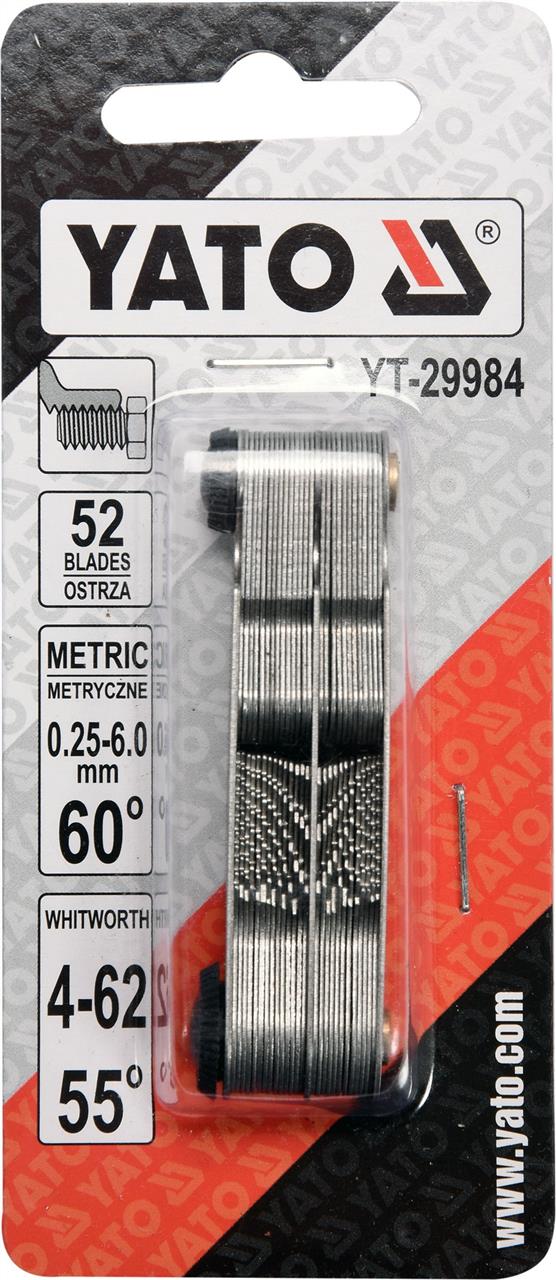Yato YT-29984 Inch thread gauge, range 0.25-6.0 mm and 4-62 YT29984